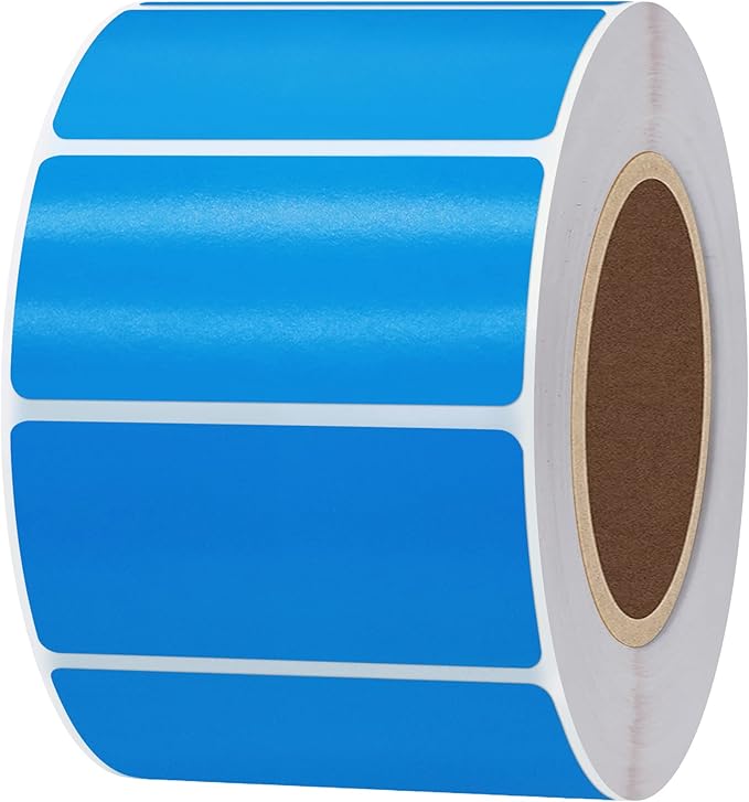 Hybsk 2x1 inch Color Direct Thermal Labels for Shipping, Barcodes, Address, Compatible with Rollo Label Printer & Zebra Desktop Printers (2"x1",Blue)