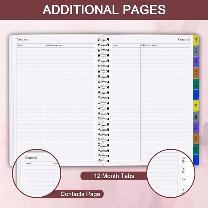 2026 Weekly & Monthly Planner - 2026 Planner Spiral Bound from January 2026 to December 2026, Easy to Organize Your Daily Life, Medium 6.5" x 8.5", Pink