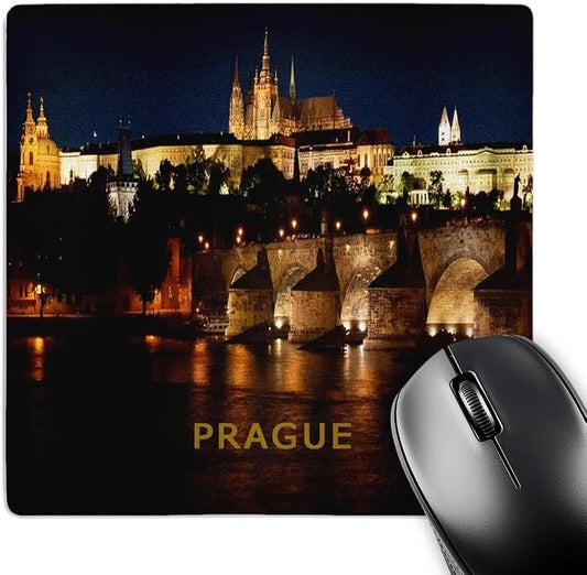 3dRose LLC 8 x 8 x 0.25 Inches Mouse Pad, Prague Czech Republic at Night (mp_80864_1)