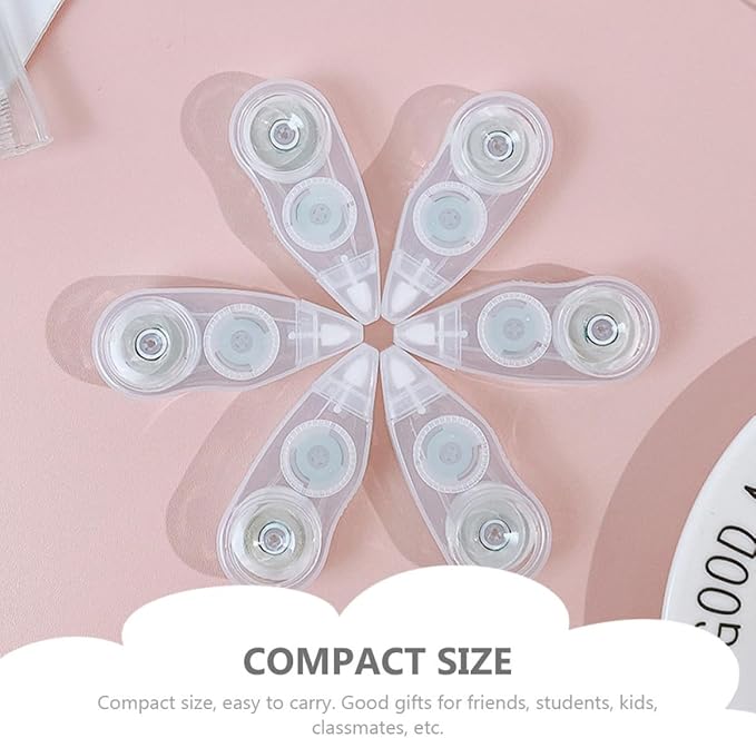 6pcs Correction Tape for Students, Portable Instant Dry Studying Tape Set, Convenient Writing Correction Supplies for School and Office Use