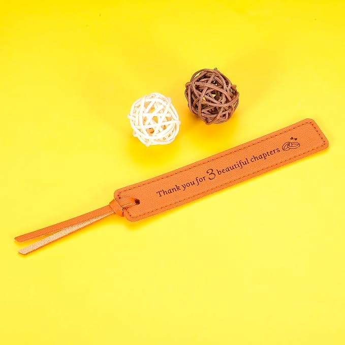 Leather Bookmark 3rd Anniversary Wedding Gift for Him & Her - Valentines & Idea