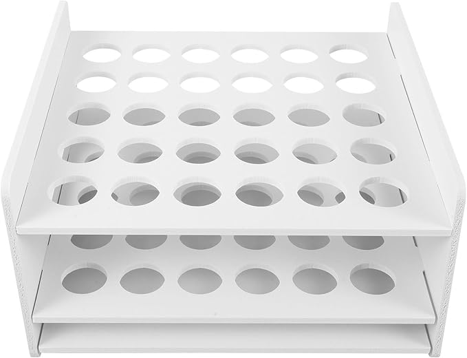 Scissors Organizer and Test Tube Display Rack 30-Hole Wooden Storage Box for Classroom Home Office Use