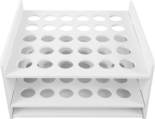 Scissors Organizer and Test Tube Display Rack 30-Hole Wooden Storage Box for Classroom Home Office Use