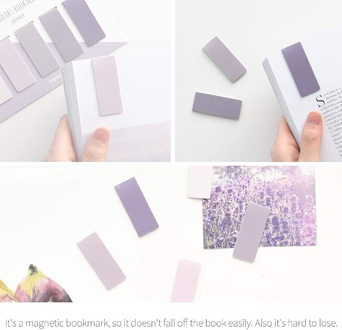 Monolike Magnetic Bookmarks Lavender + Emerald, 10 Pieces