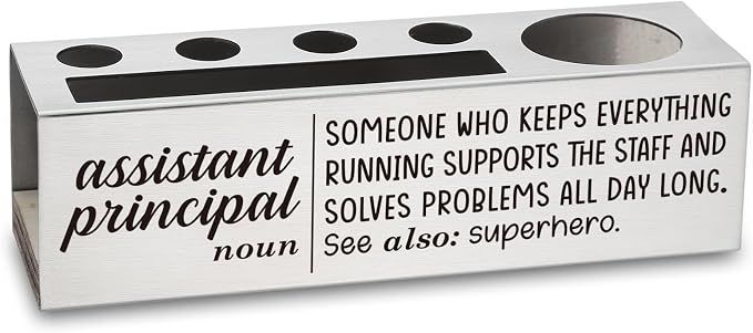 YODOCAMP Thank You Stainless Steel Pencil Holder for Assistant Principal, Appreciation Gift for Assistant Principal, Uplifting Desk Organizer for School Admin, Desktop Decor for School Office TZC175