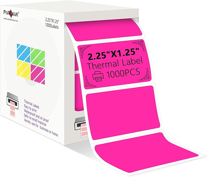 PARLAIM 2.25x1.25 Thermal Labels,1000 Labels Rectangular Direct Thermal Stickers Labels Roll Compatible Thermal Printer, Mailing Labels, Shipping Labels Self-Adhesive Direct Thermal Labels
