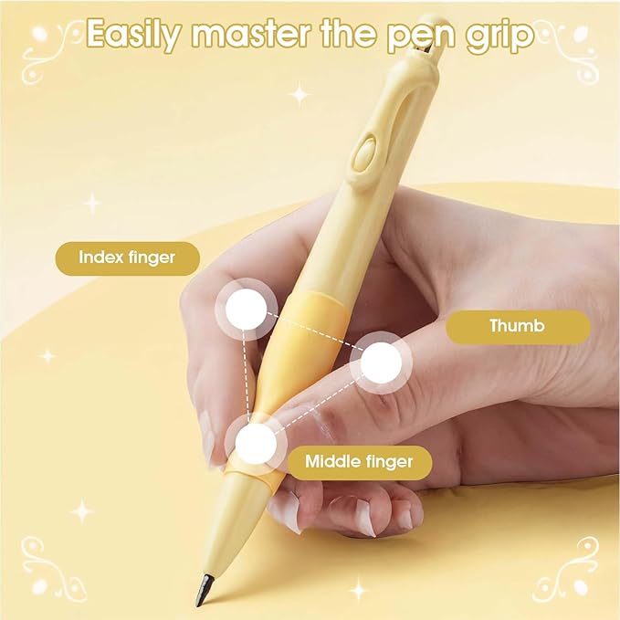 Mechanical Pencils Thick Pencils with Comfort Ergonomic Grip, Aesthetic Supplies with 6 Leads Refills, 2 pcs Erasers - 6PCS Colorful 2.0MM Pencil for Writing & Drawing