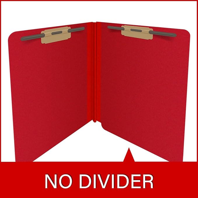 25 Pt. Pressboard Classification Folders, Full Cut End Tab, Letter Size, No Dividers, Deep Red (Box of 25)
