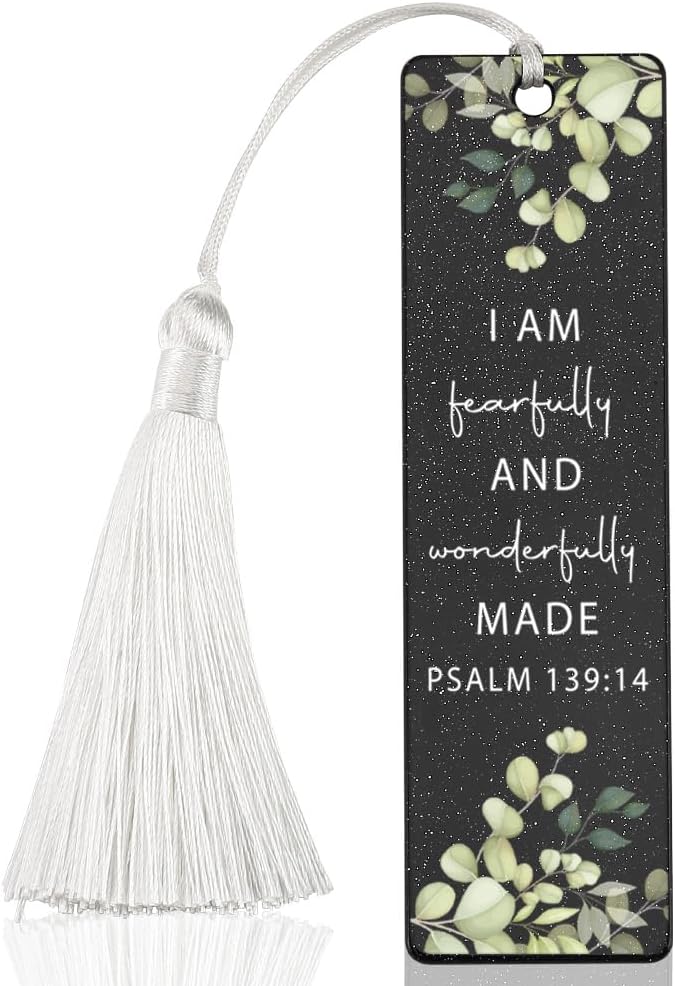 Christian Self - Worth Bookmark, Encouraging Gift for Believers, Empowering Present for Spiritual Readers, Faith - Based Reading Gift, Unique Floral & Scripture Design Bookmark, WCB38