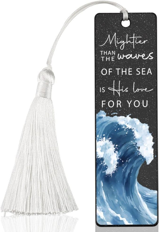 Christian Love Affirmation Bookmark, Inspirational Gift for Believers, Uplifting Gift for Spiritual Readers, Spiritual Bookish Present, Unique Ocean & Scripture Design Bookmark, WCB71