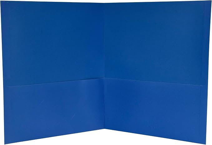 School Smart 2-Pocket Folders, Dark Blue, Pack of 25