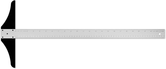 Alumicolor 24-inch Non Slip Standard Aluminum T-Square for Art Framing & Drafting, Silver