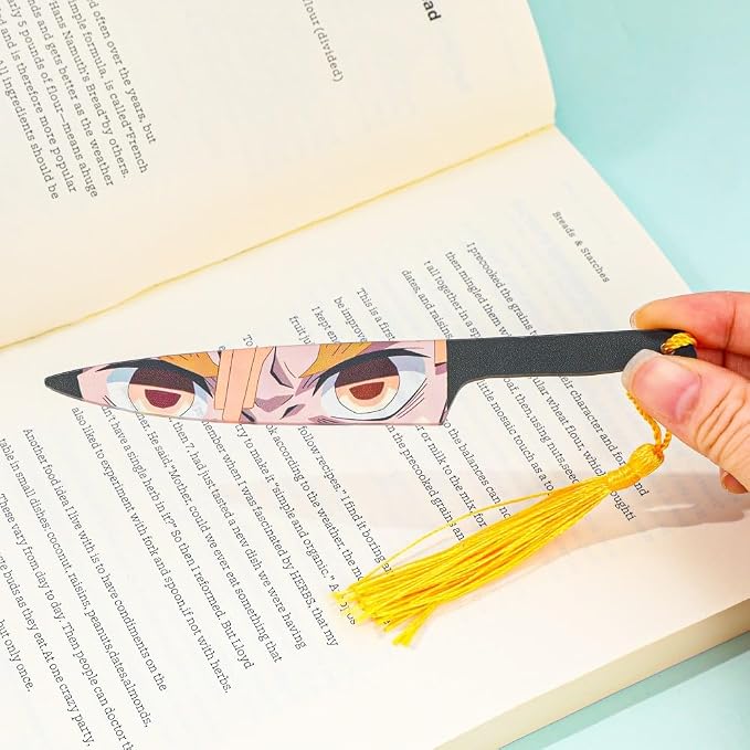 Anime Demon Kamado Acrylic Bookmark - Anime Tanjiron Zenitsu Giyuu Kyoujurou Figure Page Mark Reading Tool, Holiday Gifts for Reading Fans Book Lovers Bookworm (4PCS Set A)