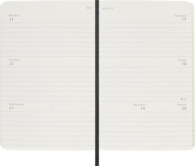 Moleskine Classic 12 Month 2025 Weekly Horizontal Planner, Soft Cover, Pocket (3.5" x 5.5"), Black, 144 pages