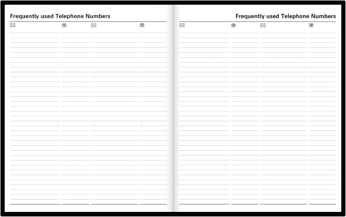Letts of London Standard Quarto Day to a Page Planner in Leather-Look Hard Cover, 10.25-inch Length, Black, Office and School Supplies