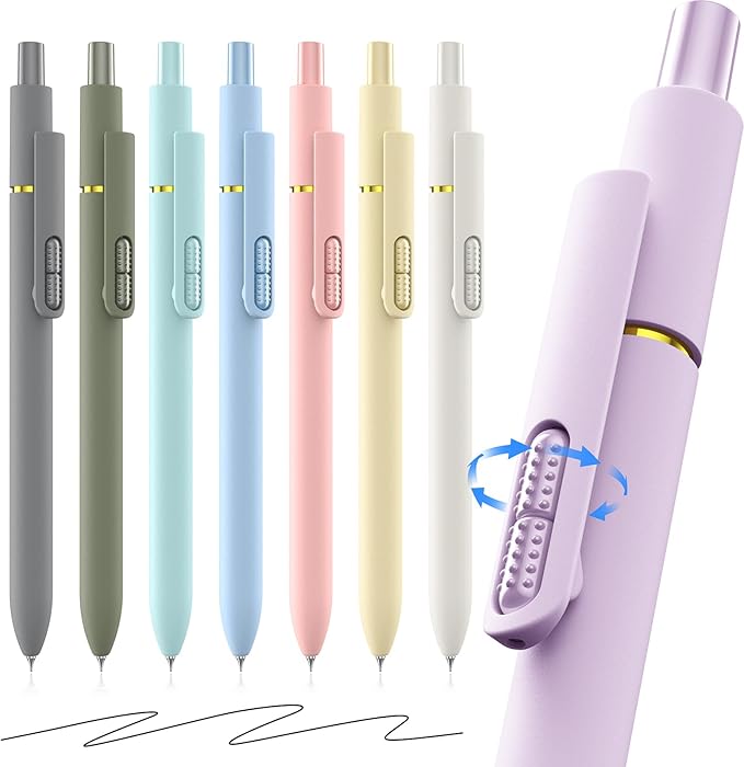 8Pcs Gel Pens - 0.5mm Black Ink Pens Fine Point Smooth Writing, Quick Drying Journaling Pens, Cute School & Office Pens for Gift