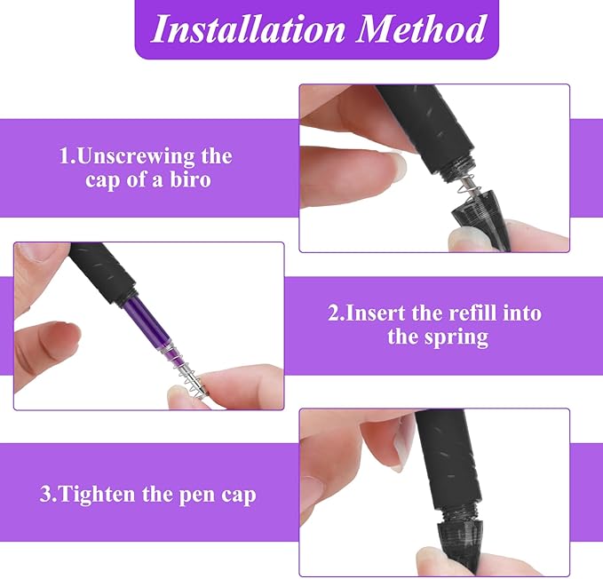 0.7 mm Erasable Gel Ink Pen Refills Compatible with Frixion Friction, Smooth Writing Multicolor Retractable Fine Point Pen Refill for School Office Home Art (Purple, 40)