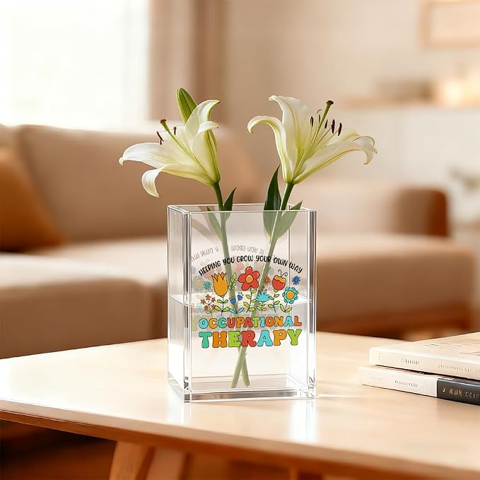 Occupational Therapy Acrylic Pen Holder Cosmetic Organizer, Funny OT Pencil Pen Holder for Desk, Desk Accessories OTA Graduation Gifts, Occupational Therapy Day Appreciation Gifts Organizer