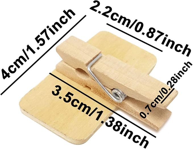 Honbay 30PCS Wooden Mini Rectangle Chalk Board Clips Message Chalk Board Signs for Home Note Taking