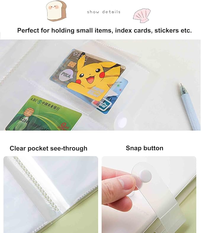 3x5 Index Cards Clear Plastic Holder Organizer Pouches Book Binder 40 Page Hold 160 Cards