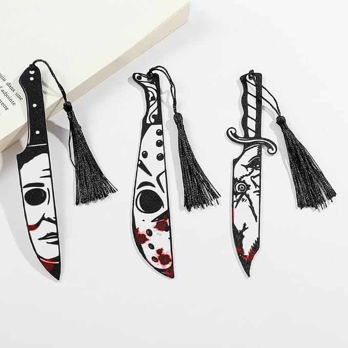 Horror Halloween Acrylic Bookmark for Women Spooky Novel Lovers Reading Accessories Student Study Stationery Halloween Gift for Men Women