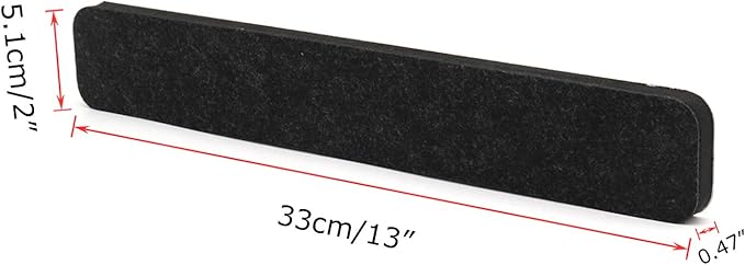 Felt Bulletin Board Bar Strip 0.5 Inch Thick Self-Adhesive Pin Board Bar 13 Inch in Length with 15 Pushpins, 5 Black Bars