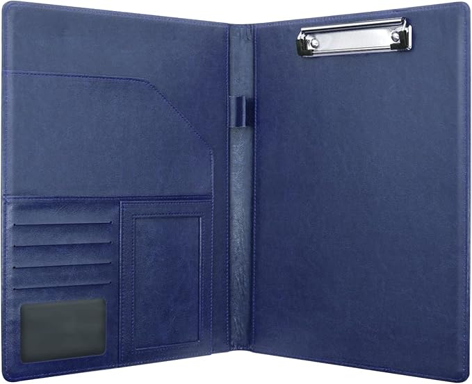 WAVEYU Business Portfolio Folder for Men Women, Padfolio Cover, Conference/Resume/Legal Document Organizer with Letter/A4 Size Clipboard Hardboard, Business Card Holders, Document Sleeve, Mandala