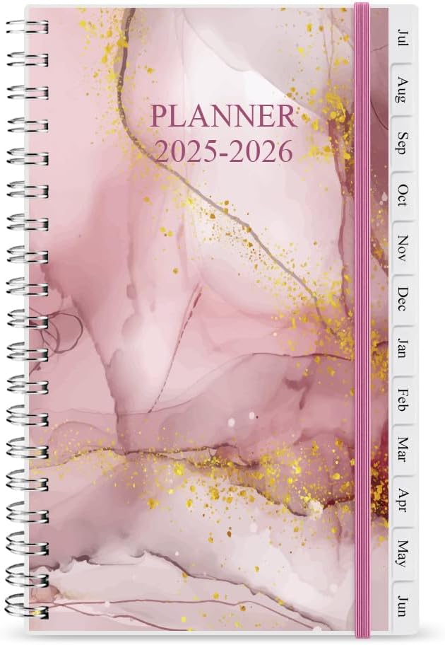 2026 Pocket Planner/Calendar - January 2026 - December 2026, A6 Weekly & Monthly Organizer Notebook & Journal to Track Goals, Easy to Organize Your Daily Life, 3.75" x 6.75", Pink