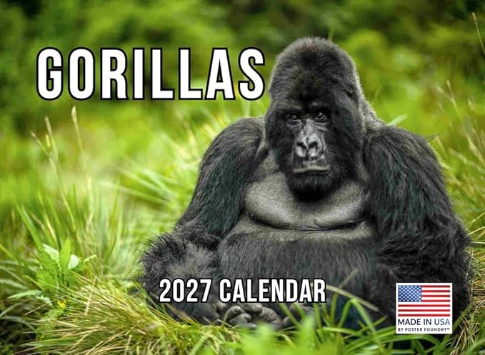 Gorilla Calendar 2027 Monthly Wall Calender 12 Month