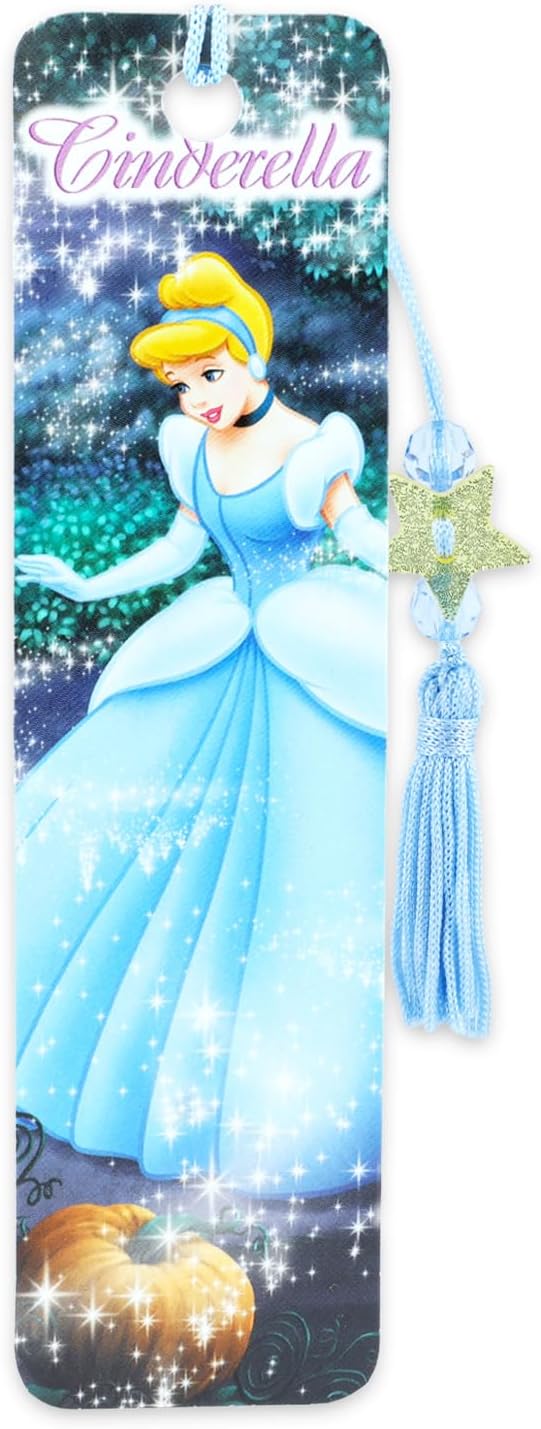 Disney Princess Bookmark Set - Bundle with 4 Bookmarks for Kids Featuring Ariel, Cinderella, Tiana, Frozen | Disney Princess Party Supplies for Girls Kids Women