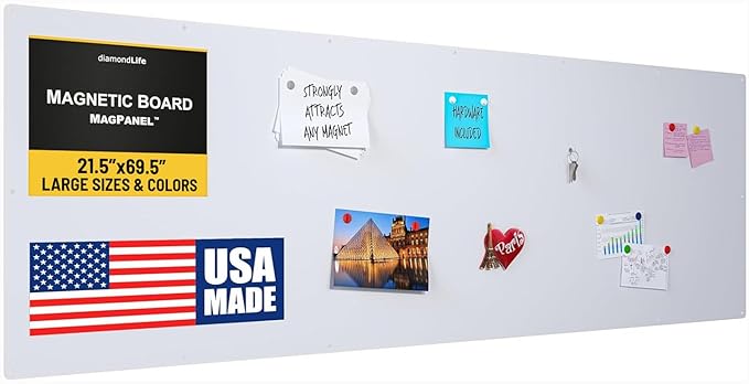21.5�x69.5� - Magnetic Board - Memo & Vision Boards for Home, Office, and Classroom - Magnet-Board for Kids - Pre-drilled Mounting Screws Included