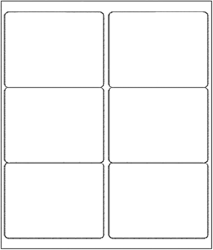 9527 Product 6 up 3-1/3 X 4 Sticker Labels Shipping Address Labels for Laser/Ink Jet Printer,100 Sheets,Total 600 Labels