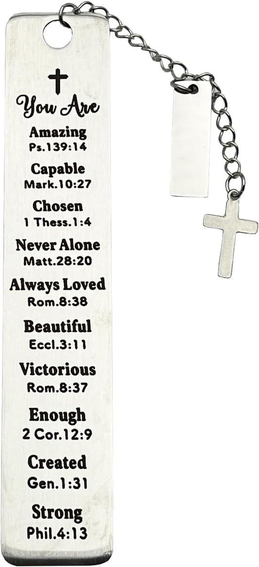 Bible Bookmarks Book Markers, Metal Christian Bookmark Gift Accessories (Ps. 139:14)
