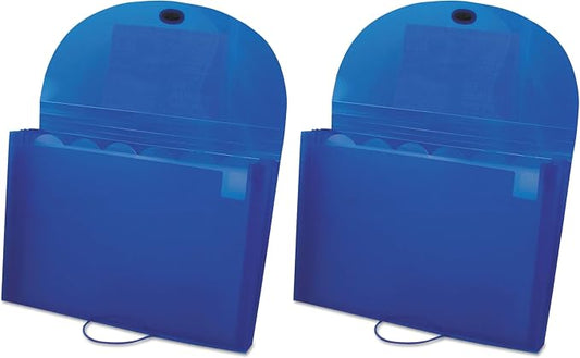 C-Line Biodegradable 7-Pocket Expanding File, Letter Size, 1 Expanding File, Blue (48305) (Pack of 2)