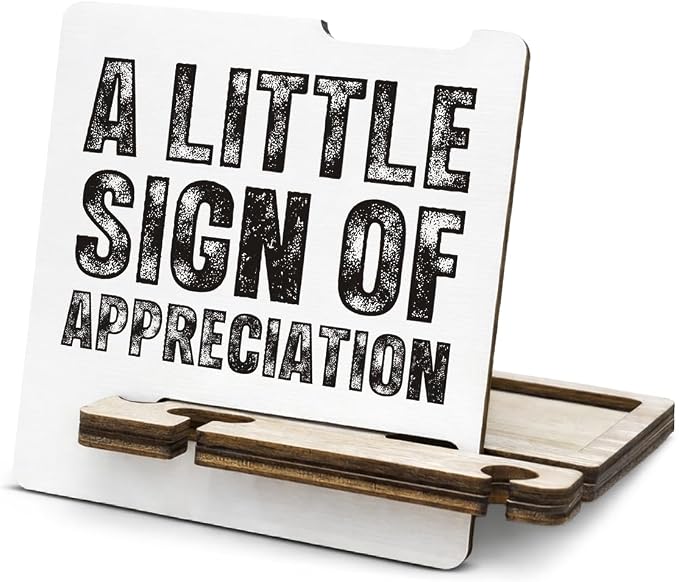 Appreciation Gifts for Coworker - Multi-functional Desk Organizer - Inspirational Office Appreciation Quote Wooden Sign for Office Desk Shelf Decor