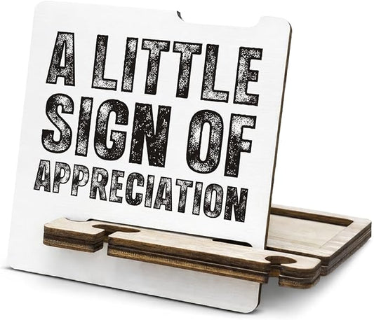 Appreciation Gifts for Coworker - Multi-functional Desk Organizer - Inspirational Office Appreciation Quote Wooden Sign for Office Desk Shelf Decor