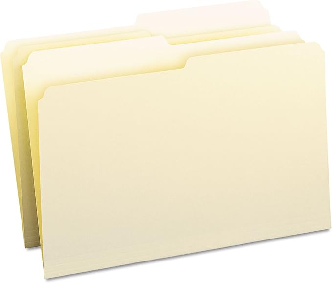 Smead File Folder, 1/2-Cut Tab, Assorted Positions, Legal Size, Manila, 100 per Box (15320)