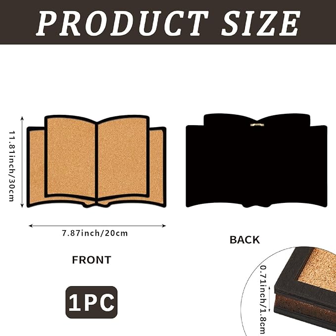 CRASPIRE Book Pin Cork Board 11.8x7.87In Framed Bulletin Display Badge Wooden Saddle Brown Wall Mounted Memory Memo Brooch Lapel Pin Holder Storage for Home Office School Classroom Wedding Decoration
