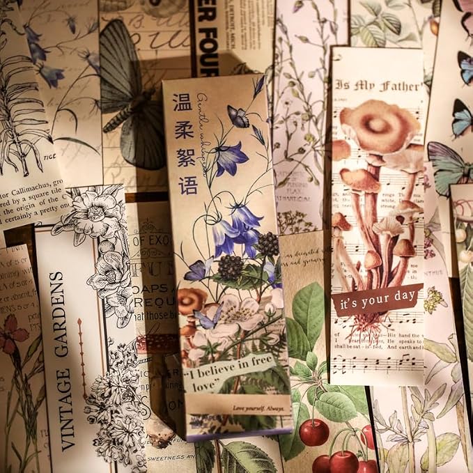 Generic 30PCS Vintage Aesthetic Bookmarks for Reading Women, Retro Natural Butterfly Flower Boxed Cardboard Paper Bookmarks Gifts for Book Lovers (A - 30 PCS)