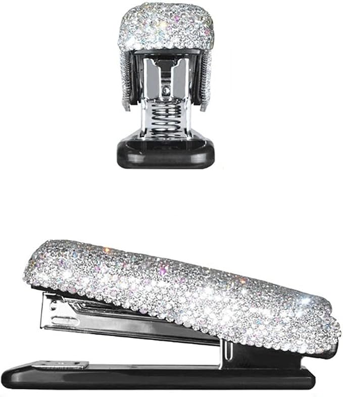 Liudan Stapler Diamond Encrusted Stapler Handheld Stapler Desktop Stapler for Desk Accessories or Home Office Supplies Office Stapler