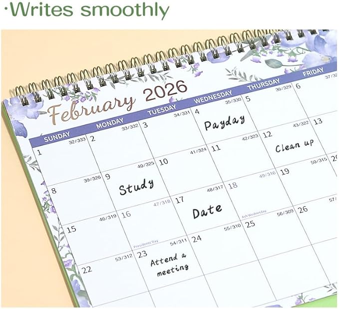 Desktop Calendar 2026-2027 (2 Years) 24 Months Flip Calendar Small Standing Office Desk, 10 x 8.3 inch Standing Desk Calendars (Jan.2026-Dec.2027) With Monthly Planner