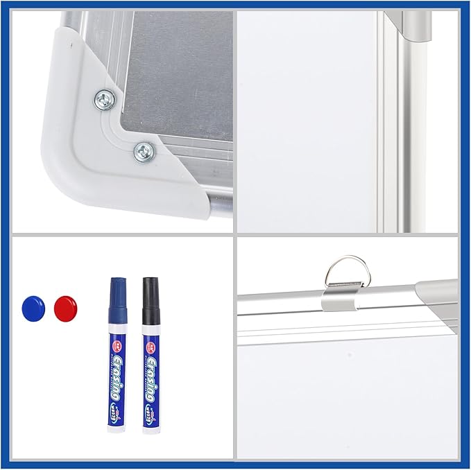Message White Board 24" x 16"(60cm x 40cm) Small Dry Erase Calendar for Wall Portable with Drawing Teaching Memo Handwriting