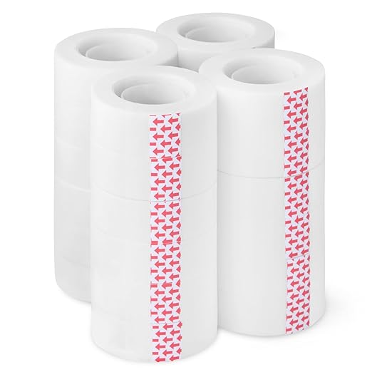 Amazon Basics Matte Finish Invisible Tape, 3/4" x 1000" (27.78 Yards), Transparent, 24-Pack