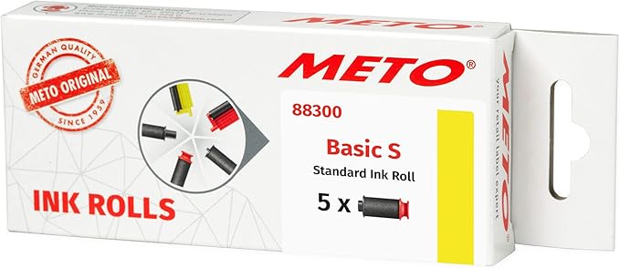 AVERY Meto Ink Rolls, for Meto Basic S Price Guns, Black Ink, for 0.47" x 0.87" (12 x 22mm) Labels, 5 Total (88300)