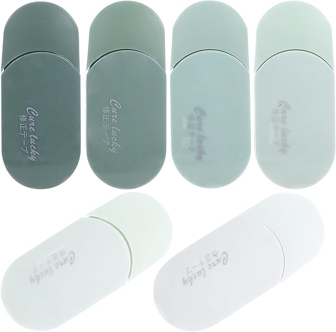 SEWACC 6pcs Student Correction Tape Large Capacity Adhesive Tape for Quick Writing Mistake Correction Portable Green Gradient for School and Office Use