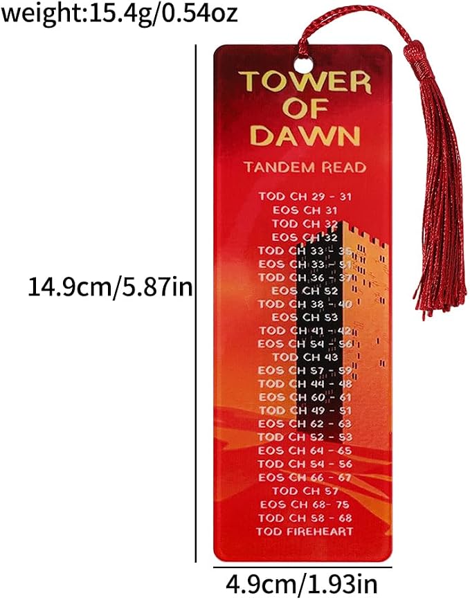 2PCS Throne Themes Acrylic Bookmark with Tassel Fantasy Bookmark for Female Readers Novel Lovers Unique Gift for Book Fans (2pcs Acotar B)