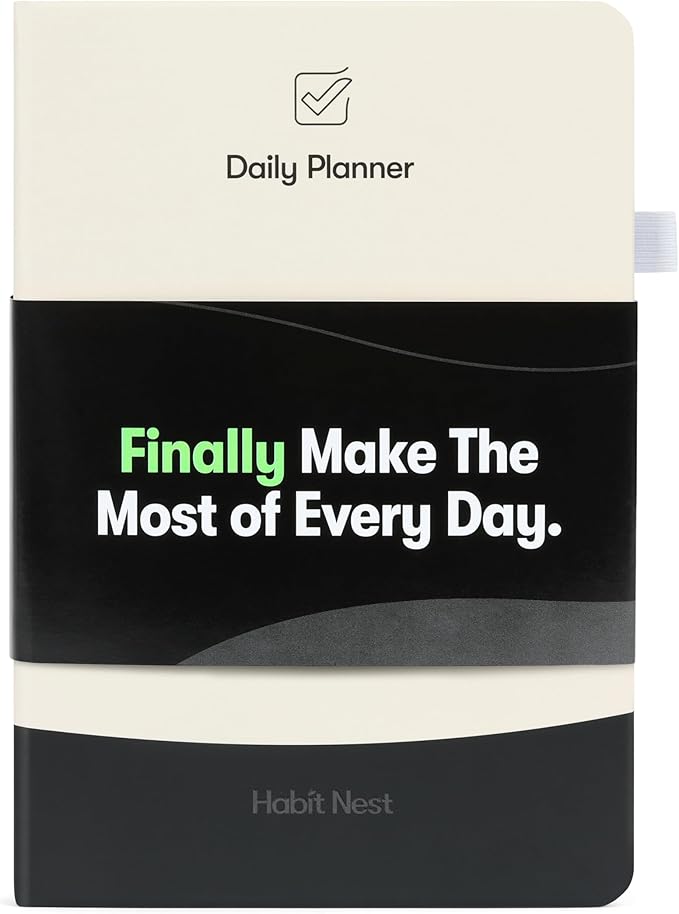 The Habit Nest Daily Planner,The Ultimate Undated A5 Planner. Plan each day to perfection, boost productivity, Organizer, and Habit Tracker Journal.