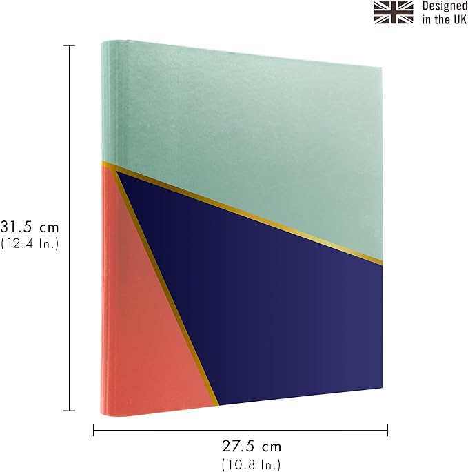 Pukka Pad, Carpe Diem Preloaded Rollbound Ringbinder – 12.4 x 10.8in – Includes Index, Personal Details, Planner Pages – Comes Preloaded with 5-Part Dividers – Standard 3-Ring Mechanism - Geometric