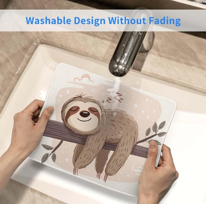Voltique Mouse Pad Small Desk Mat, Sloth Computer Mousepad with Stitched Edges Non-Slip, Keyboard Mouse Pad for Desktop Office Desk Accessories