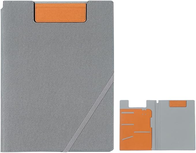 A4 Leather Padfolio Clipboard Folder, Leather Portfolio for Men and Women, Business Portfolio Binder, Business Card Holder Reciept Pocket A4 File& Document Sleeve, Notepad Clipboard